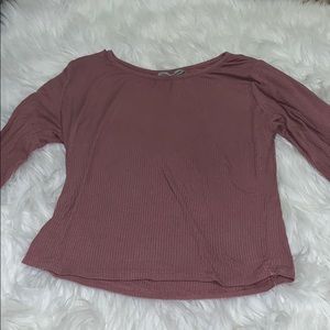 RIBBED LONG SLEEVE CROP TOP